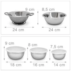 Lot De 5 Pièces Bols Acier Inoxydable -Ustensiles De Cuisine Magasin 04700c30ecbf47f3a22cf59de7b0b02c
