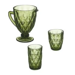 Lot De 7 Verres Verts -Ustensiles De Cuisine Magasin 06b8634e0d3d4092a550e9148608d961