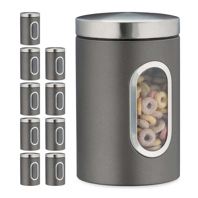 10x Bocaux En Métal Avec Fenêtre Noire 14 10x Bocaux En Métal Avec Fenêtre Noire – Image 14