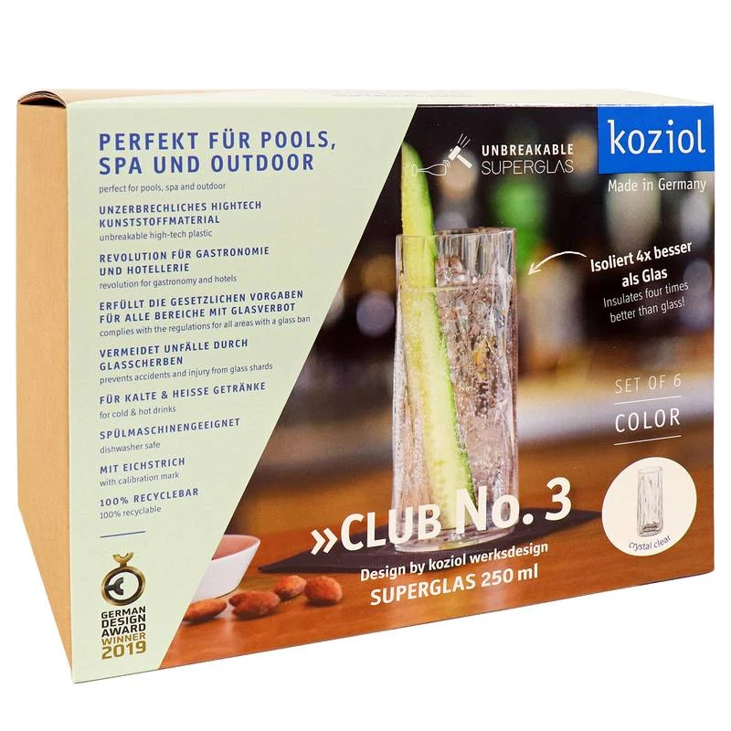 Koziol Verres Club No. 3 (lot De 6) 3 Koziol Verres Club No. 3 (lot De 6) – Image 3