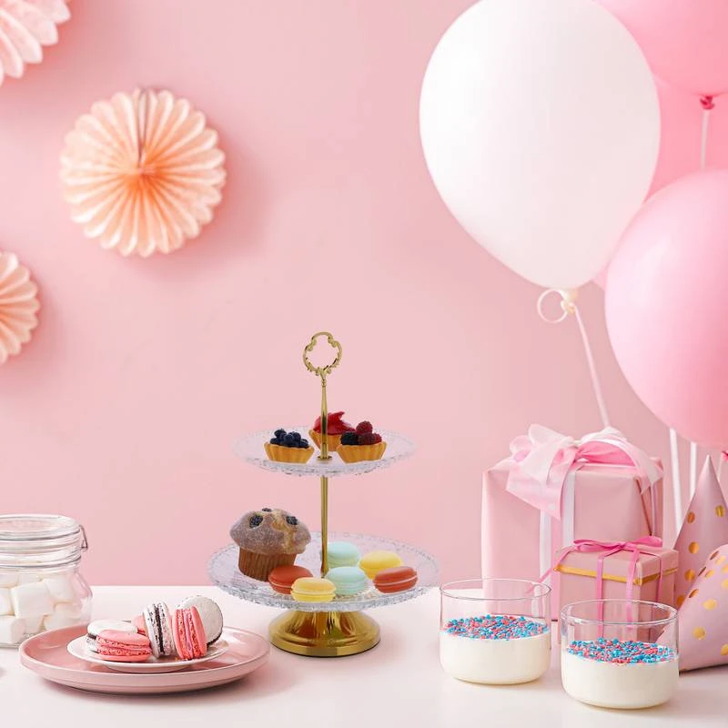 Serviteur Fruits à 2 étages En Verre 2 Serviteur Fruits à 2 étages En Verre – Image 2