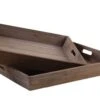 Plateaux Carrés En Bois (Lot De 2)
