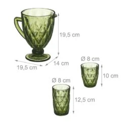 Lot De 7 Verres Verts -Ustensiles De Cuisine Magasin 24fd7ed7814344caa20f00f4373d478c