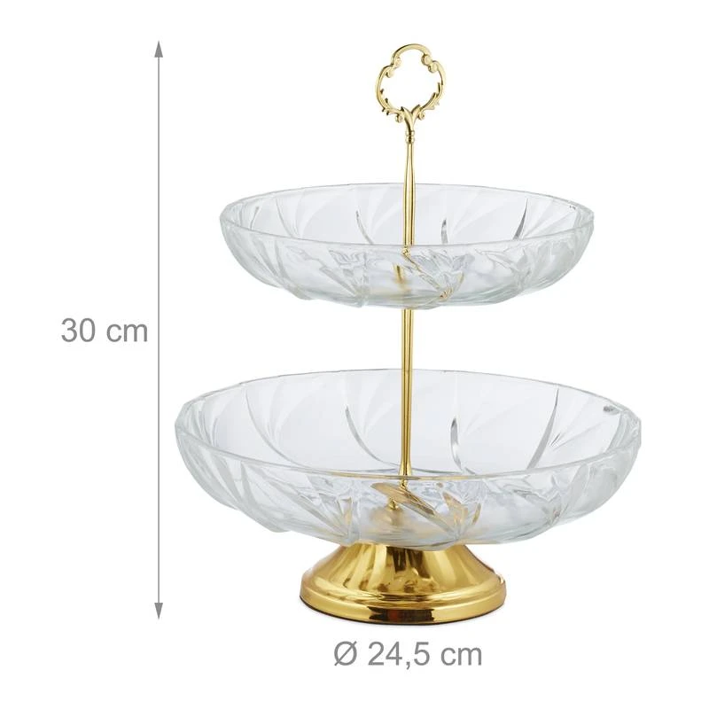 Serviteur Fruits En Verre Avec 2 étages 9 Serviteur Fruits En Verre Avec 2 étages – Image 9