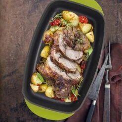 Plat à Four Vert Avec Couvercle En Verre -Ustensiles De Cuisine Magasin 27ad3c42403e46699ed99ccce0191e4b