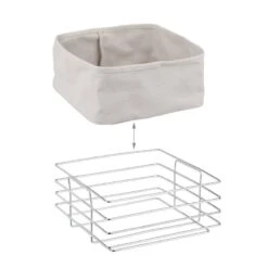 Corbeille à Pain Métal Insert En Tissu -Ustensiles De Cuisine Magasin 2f337ef2b7744a7785e6a7aa67bca679