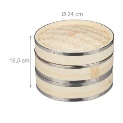 Cuiseur Vapeur Bambou 2 Niveaux -Ustensiles De Cuisine Magasin 3786bddaec1c434e904640185ea46003
