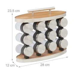 Lot De 12 Pots à épices Avec Support -Ustensiles De Cuisine Magasin 3969b84acfb5458db40f4c1b5a28cd0b
