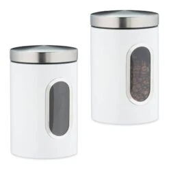 2x Bocaux En Métal Avec Fenêtre Noire -Ustensiles De Cuisine Magasin 398c3434c90143a1ba88314c7857ec65