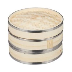 Cuiseur Vapeur Bambou 2 Niveaux -Ustensiles De Cuisine Magasin 3c8bdd44df5a44728f13f3d242e41f0e