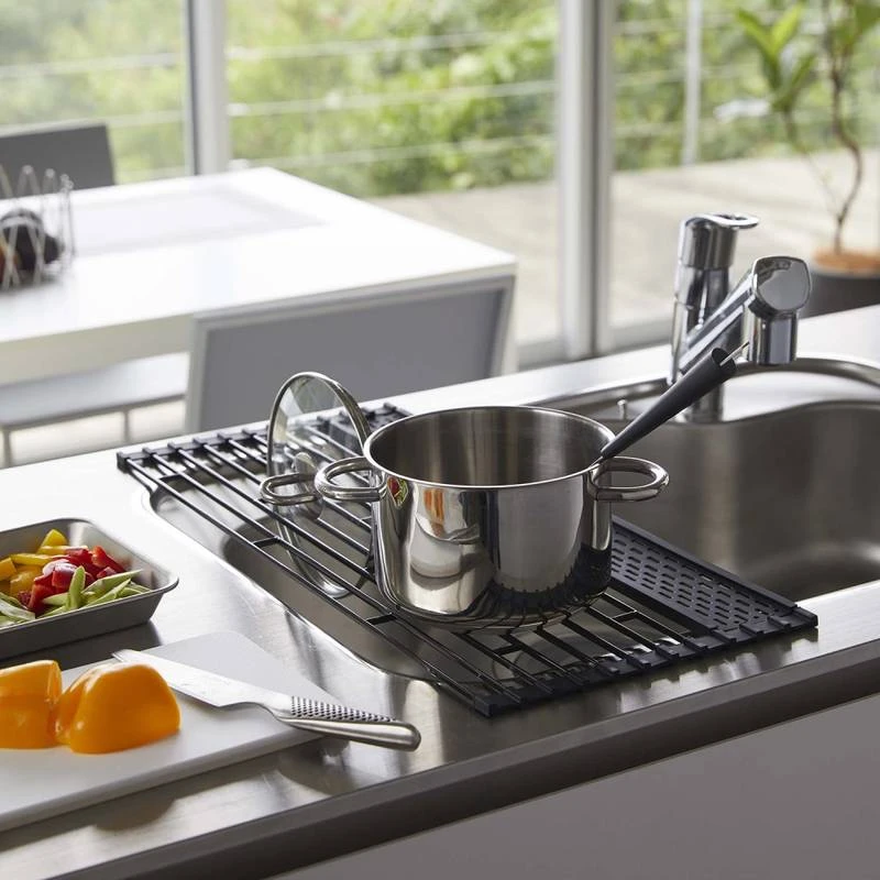 Yamazaki Egouttoir Pliable En Métal Et Silicone D 4 Yamazaki Egouttoir Pliable En Métal Et Silicone D – Image 4