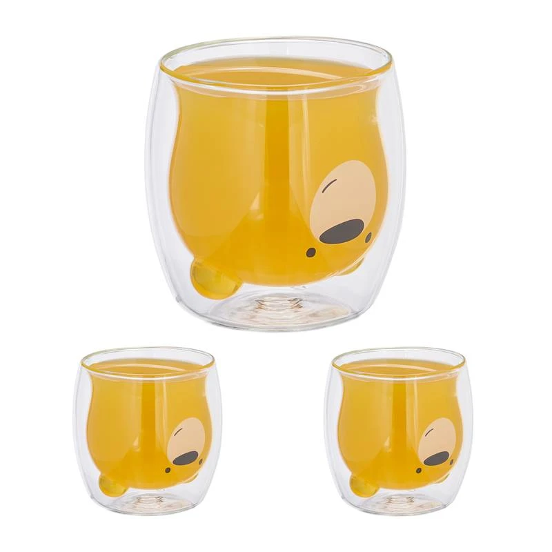 Lot De 3 Tasses Double Paroi Motif Ours 1 Lot De 3 Tasses Double Paroi Motif Ours