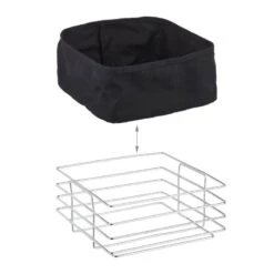Corbeille à Pain Métal Insert En Tissu -Ustensiles De Cuisine Magasin 44847932674445b3badb807a3a212afe