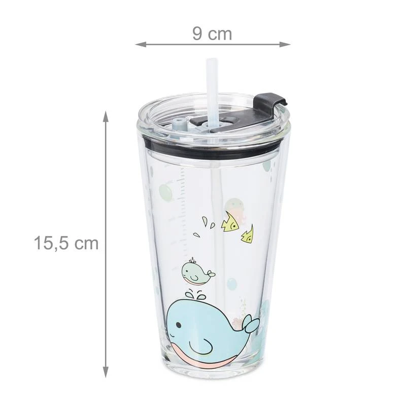 4x Verres Pour Enfant Motif De Baleine 10 4x Verres Pour Enfant Motif De Baleine – Image 10