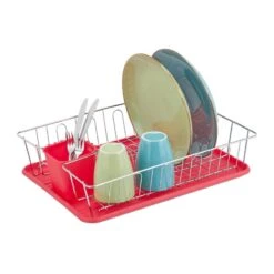Égouttoir Avec Panier à Couverts Rouge 13 Égouttoir Avec Panier à Couverts Rouge -Ustensiles De Cuisine Magasin 4826f062e256418fa692bf38694eca8c