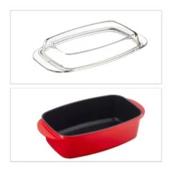 Rôtissoire Avec Couvercle Rouge -Ustensiles De Cuisine Magasin 52c3e07a2f40481081167b91fed330fe