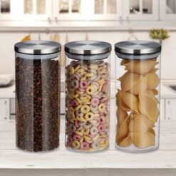 Jeu De 3 Pots De Stockage 13l Chacun -Ustensiles De Cuisine Magasin 60436f8095244e40930b94d25c021a84