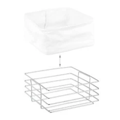 Corbeille à Pain Métal Insert En Tissu -Ustensiles De Cuisine Magasin 63060f12888c45d4b838bf4a1a373e26