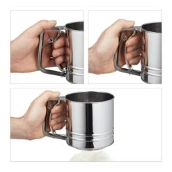 2x Tamis Pour Farine Manuels Acier Inox -Ustensiles De Cuisine Magasin 64ed0404f5b948fb9f7c98d2405119c3