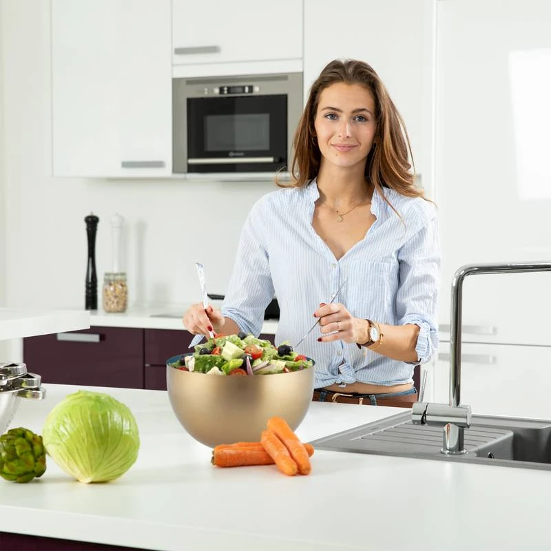 Saladier Rouge-doré En Lot De 3 17 Saladier Rouge-doré En Lot De 3 – Image 17