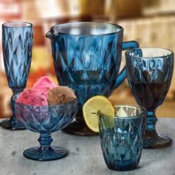 Lot De 7 Verres Bleus -Ustensiles De Cuisine Magasin 72e30a22439a44b8b55454b8336988c5