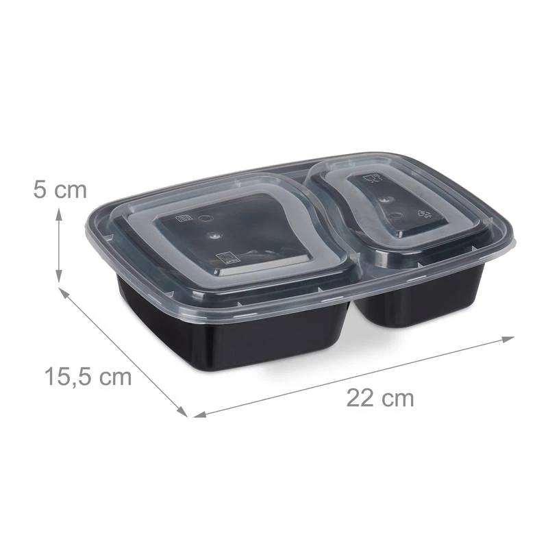 10x Meal Prep Containers 2 Compartiments 8 10x Meal Prep Containers 2 Compartiments – Image 8