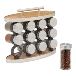 Lot De 12 Pots à épices Avec Support -Ustensiles De Cuisine Magasin 848843255f85414492f0a0d32d7384cd