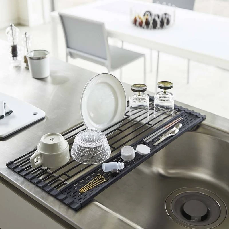 Yamazaki Egouttoir Pliable En Métal Et Silicone D 2 Yamazaki Egouttoir Pliable En Métal Et Silicone D – Image 2