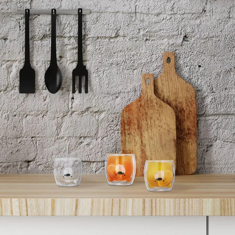 Lot De 3 Tasses Double Paroi Motif Ours 4 Lot De 3 Tasses Double Paroi Motif Ours – Image 4