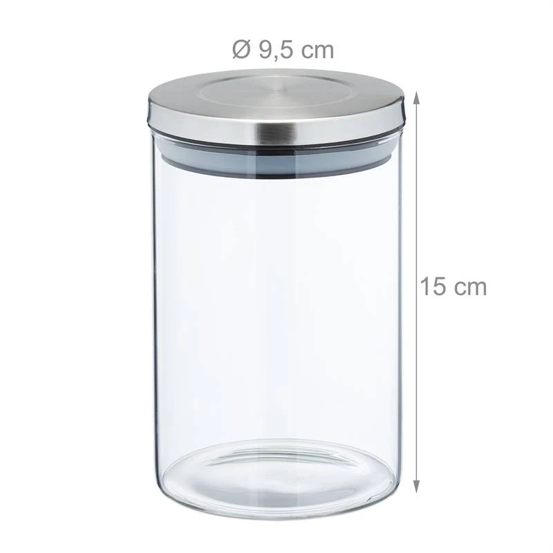 Lot De 3 Bocaux En Verre De 800 Ml 9 Lot De 3 Bocaux En Verre De 800 Ml – Image 9