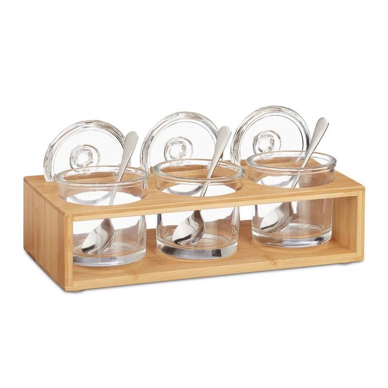 3 Pots à épices Avec Support En Bambou 5 3 Pots à épices Avec Support En Bambou – Image 5