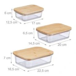Boîte Alimentaire En Verre Set De 3 -Ustensiles De Cuisine Magasin 965bcc89d3ed4527884ff61b0541a237