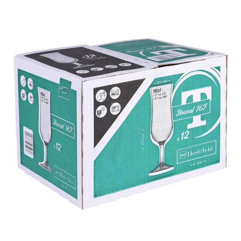 Flûtes à Champagne Trempées Breval X12 2 Flûtes à Champagne Trempées Breval X12 – Image 2