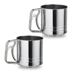 2x Tamis Pour Farine Manuels Acier Inox