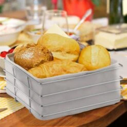 Corbeille à Pain Métal Insert En Tissu -Ustensiles De Cuisine Magasin bc4b9c39a92e4541b0b0b98e4a7ec323