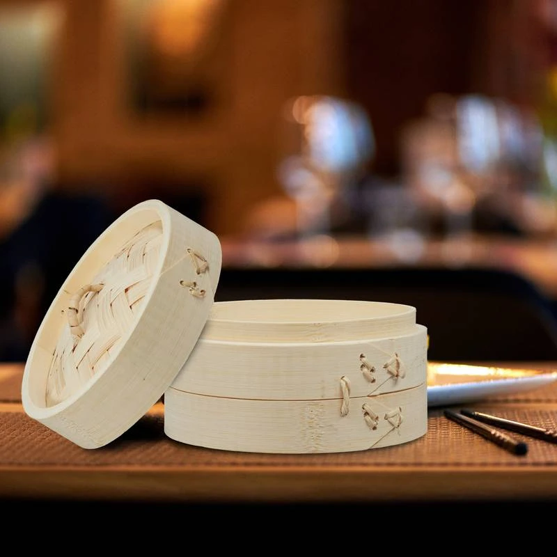 Cuiseur Vapeur Bambou Lot De 3 Ø 13,5 Cm 2 Cuiseur Vapeur Bambou Lot De 3 Ø 13,5 Cm – Image 2