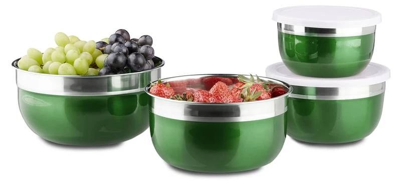 Bol Mélangeur Couvercle Lot 4 Saladiers