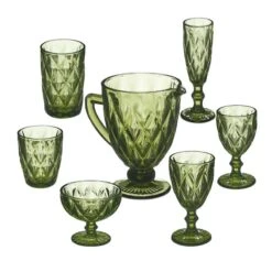 Lot De 7 Verres Verts