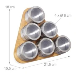 Étagère à épices Bambou 6 Pots Inox 17 Étagère à épices Bambou 6 Pots Inox -Ustensiles De Cuisine Magasin d8366520099349218d6b4be72b1d0daa
