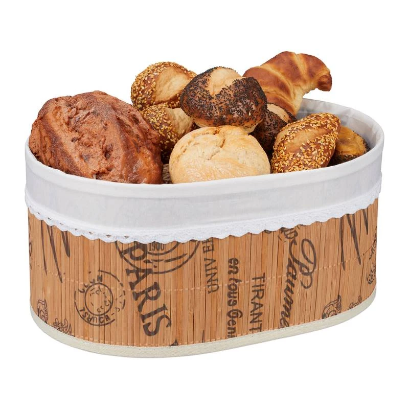 Corbeille à Pain En Bambou Et Tissu 1 Corbeille à Pain En Bambou Et Tissu