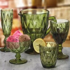 Lot De 7 Verres Verts -Ustensiles De Cuisine Magasin e016aeafe72b4b0d98bfb24a7015fba9