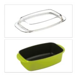 Plat à Four Vert Avec Couvercle En Verre -Ustensiles De Cuisine Magasin ea99b7b7f4224254a654f39d4d4c4c8c