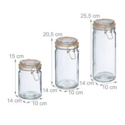 Bocaux En Verre En Lot De 3 -Ustensiles De Cuisine Magasin ec9cbedbabdd4500946f6a5be4e018fc
