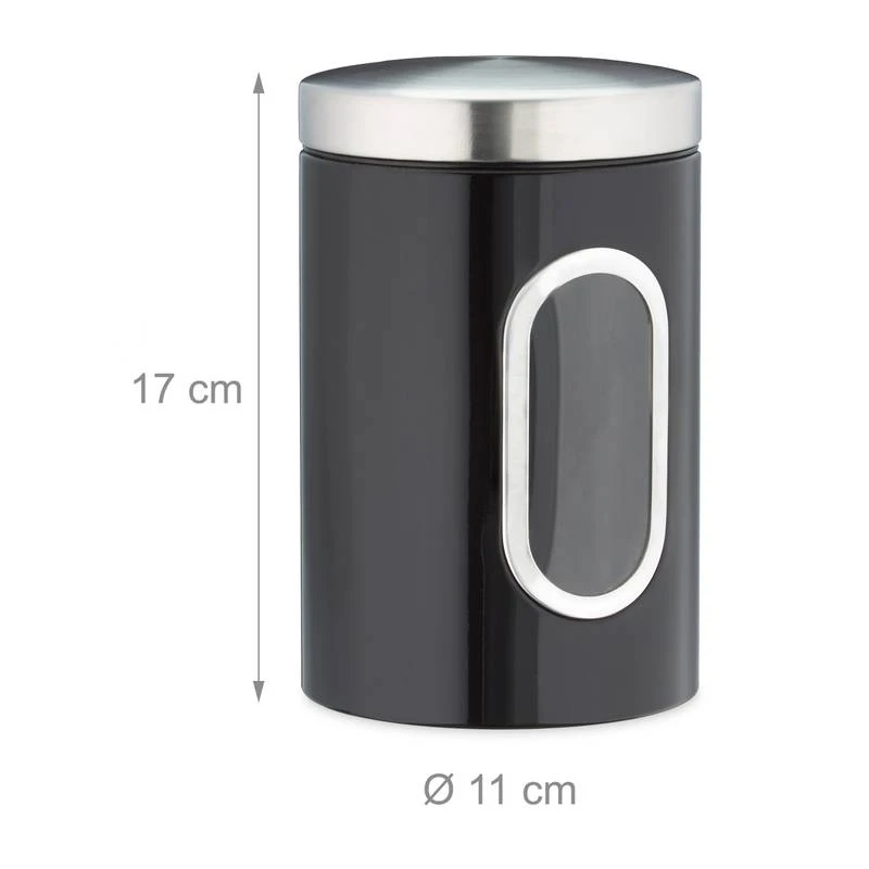 10x Bocaux En Métal Avec Fenêtre Noire 6 10x Bocaux En Métal Avec Fenêtre Noire – Image 6