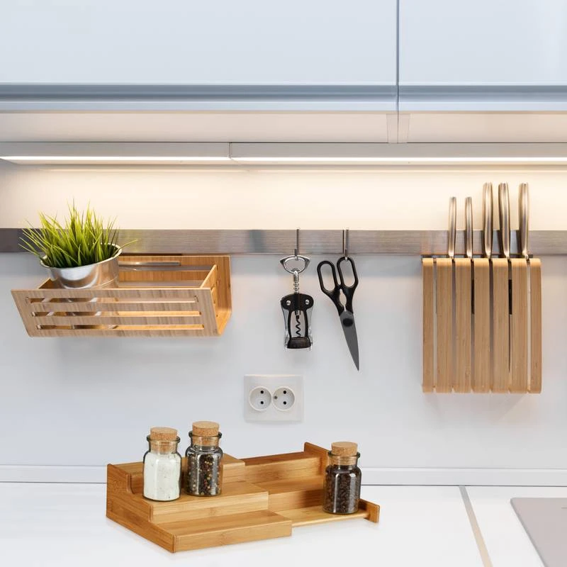 Étagère Épices Bambou 3Étages Extensible 2 Étagère Épices Bambou 3Étages Extensible – Image 2