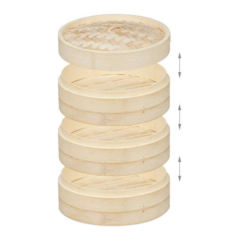 Cuiseur Vapeur Bambou 3 étages 24 Cm 6 Cuiseur Vapeur Bambou 3 étages 24 Cm – Image 6