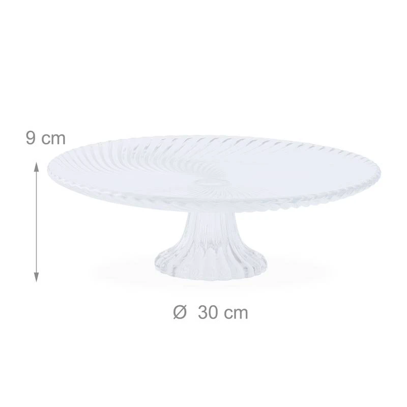 Plat à Gâteau En Verre Sur Pied 8 Plat à Gâteau En Verre Sur Pied – Image 8